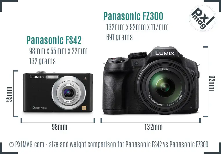 Panasonic FS42 vs Panasonic FZ300 size comparison