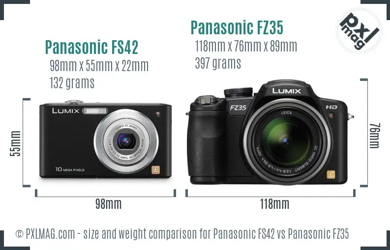 Panasonic FS42 vs Panasonic FZ35 size comparison
