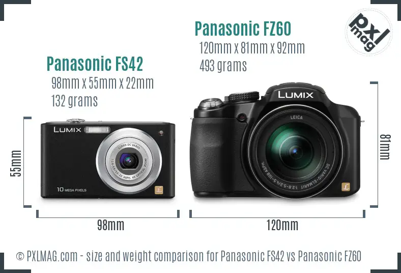 Panasonic FS42 vs Panasonic FZ60 size comparison