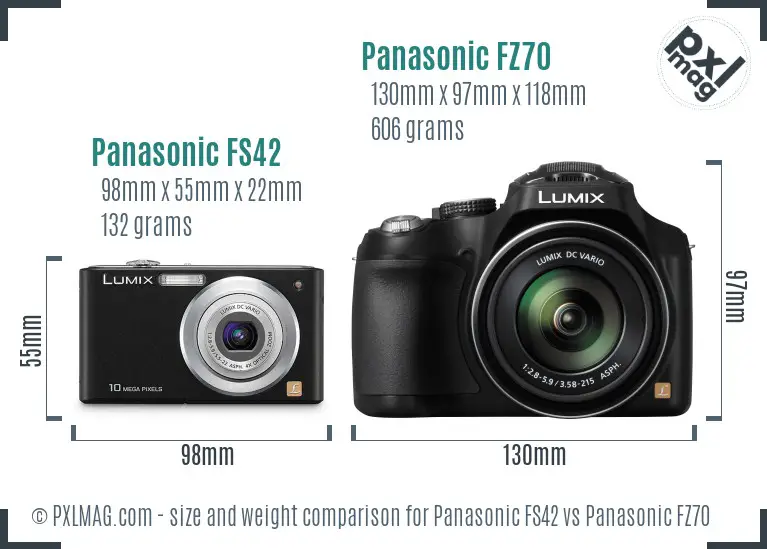 Panasonic FS42 vs Panasonic FZ70 size comparison
