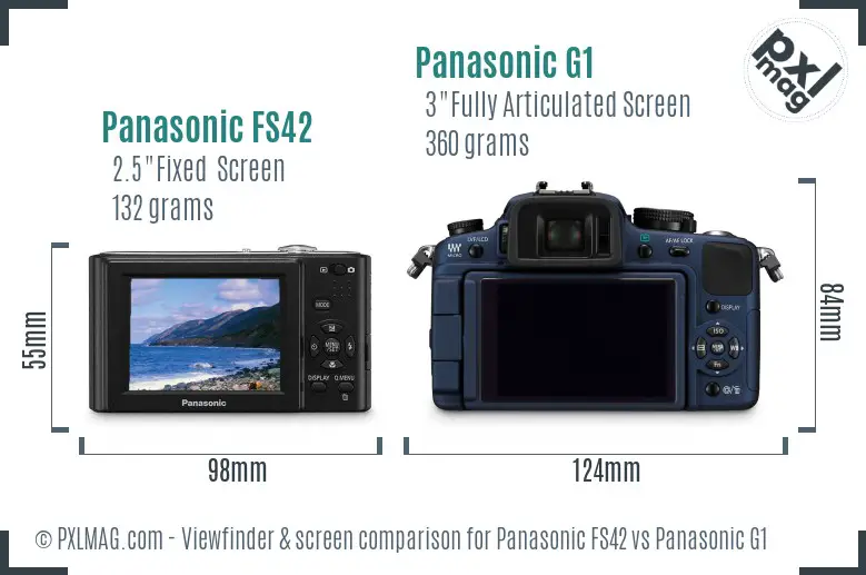Panasonic FS42 vs Panasonic G1 Screen and Viewfinder comparison