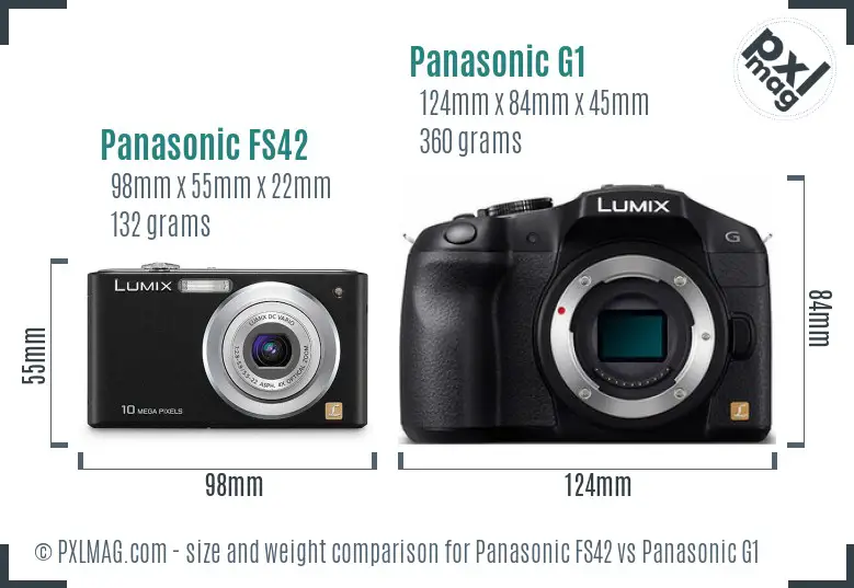 Panasonic FS42 vs Panasonic G1 size comparison