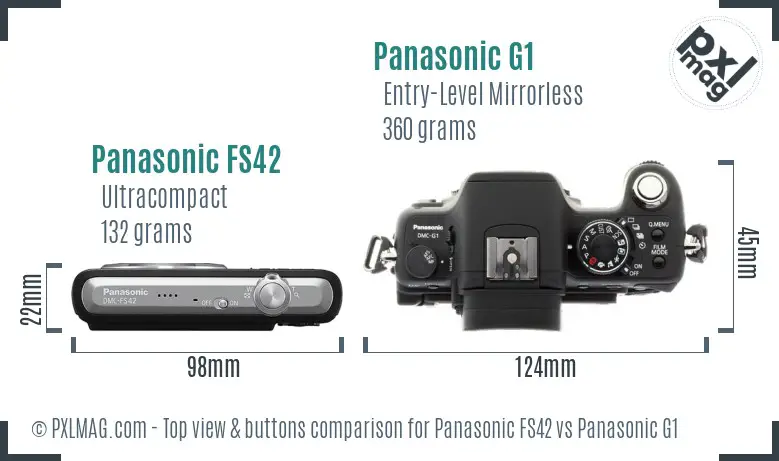 Panasonic FS42 vs Panasonic G1 top view buttons comparison