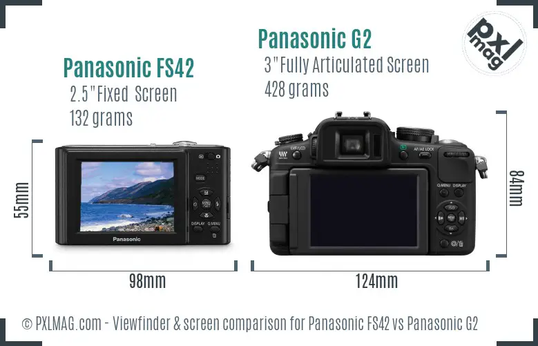 Panasonic FS42 vs Panasonic G2 Screen and Viewfinder comparison