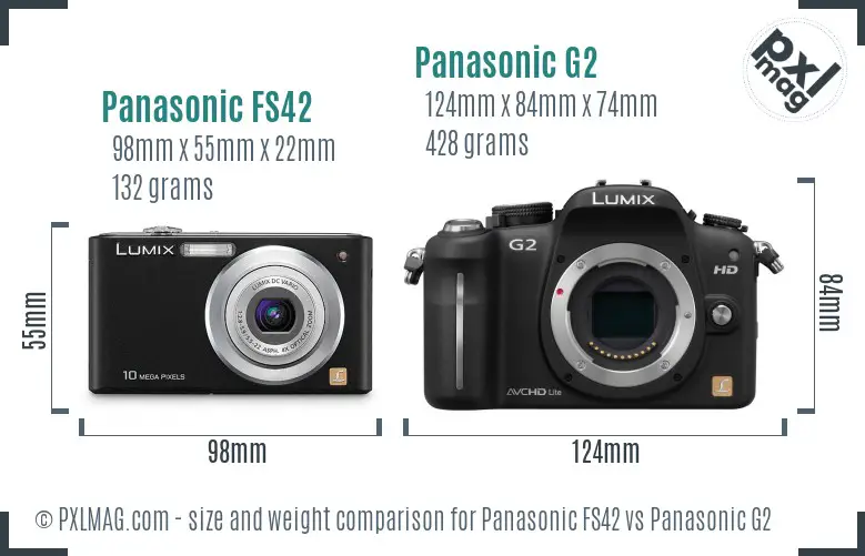 Panasonic FS42 vs Panasonic G2 size comparison