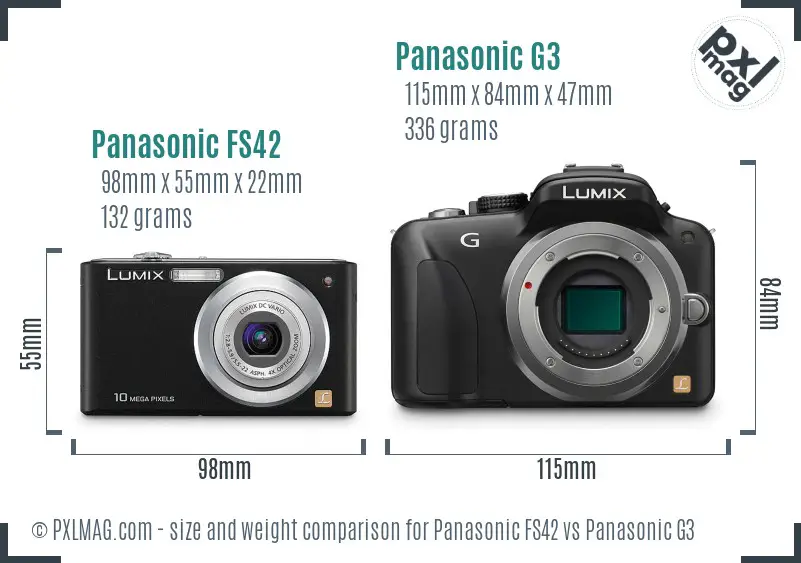 Panasonic FS42 vs Panasonic G3 size comparison