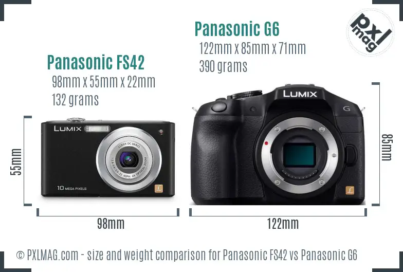 Panasonic FS42 vs Panasonic G6 size comparison
