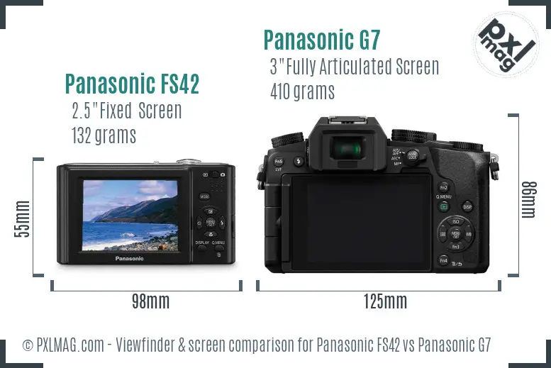 Panasonic FS42 vs Panasonic G7 Screen and Viewfinder comparison