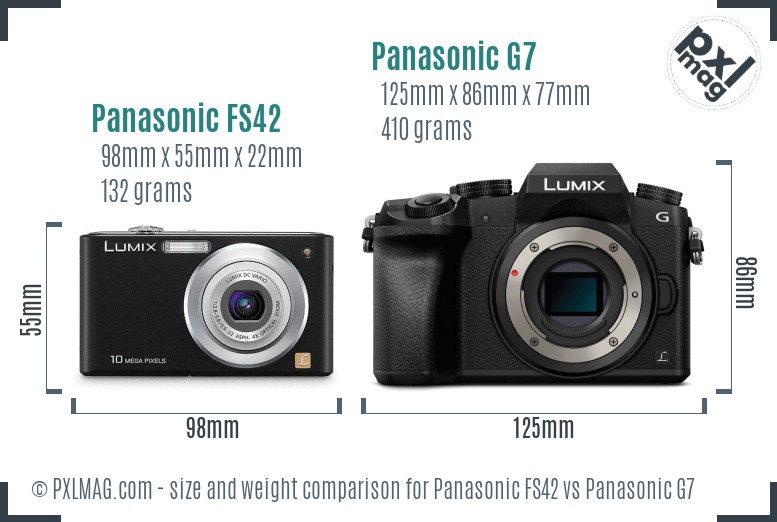 Panasonic FS42 vs Panasonic G7 size comparison