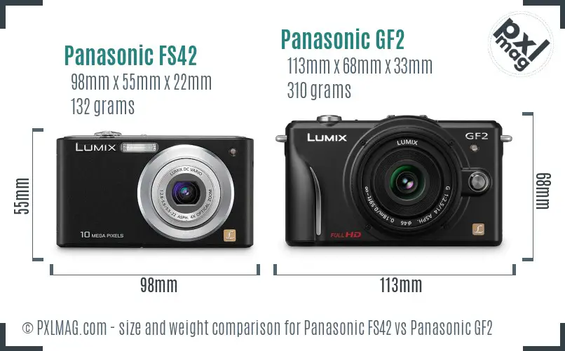 Panasonic FS42 vs Panasonic GF2 size comparison