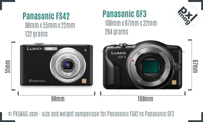 Panasonic FS42 vs Panasonic GF3 size comparison