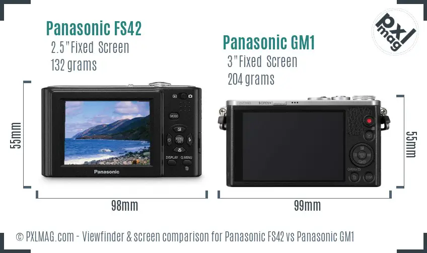 Panasonic FS42 vs Panasonic GM1 Screen and Viewfinder comparison