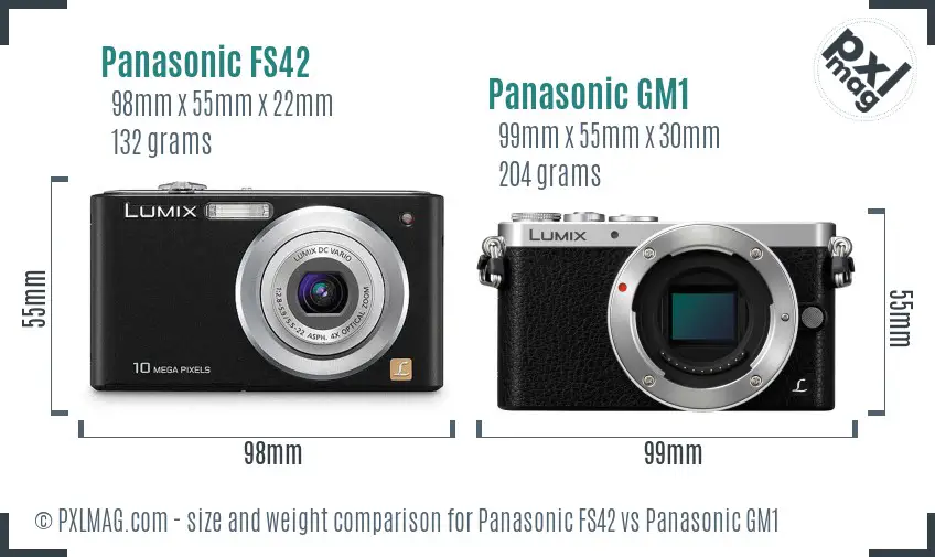 Panasonic FS42 vs Panasonic GM1 size comparison
