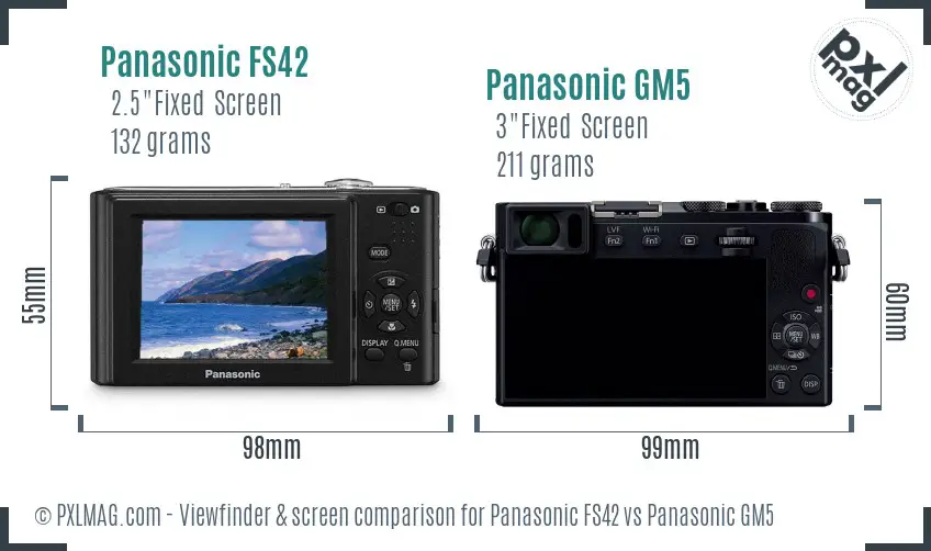 Panasonic FS42 vs Panasonic GM5 Screen and Viewfinder comparison