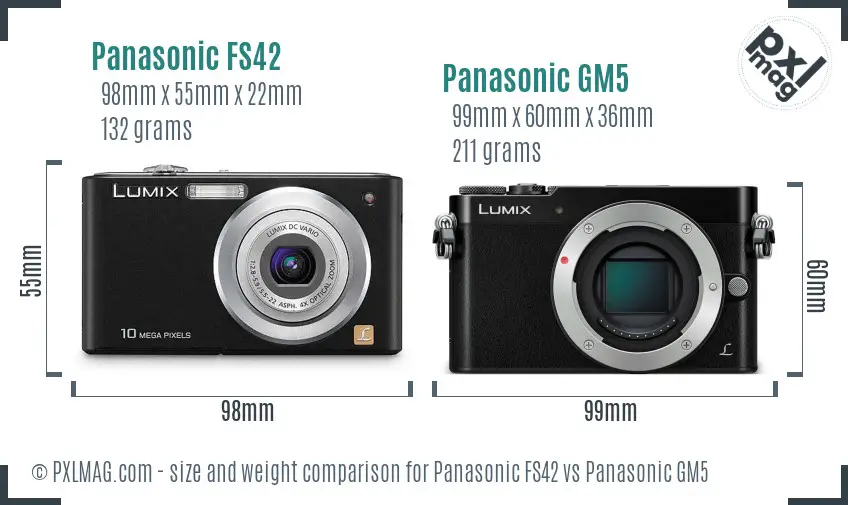 Panasonic FS42 vs Panasonic GM5 size comparison