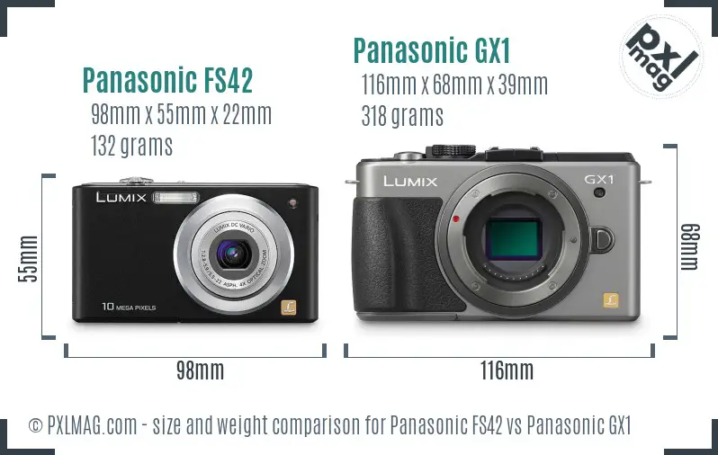 Panasonic FS42 vs Panasonic GX1 size comparison