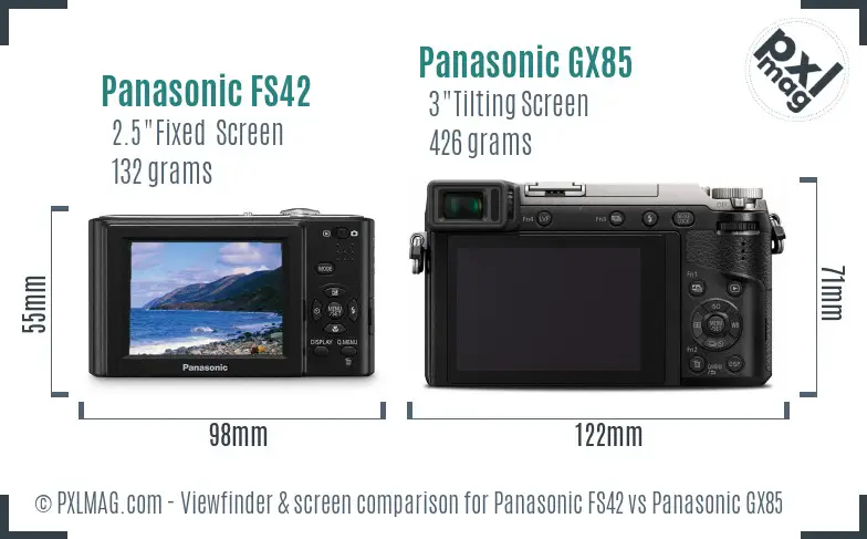 Panasonic FS42 vs Panasonic GX85 Screen and Viewfinder comparison