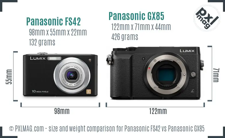 Panasonic FS42 vs Panasonic GX85 size comparison