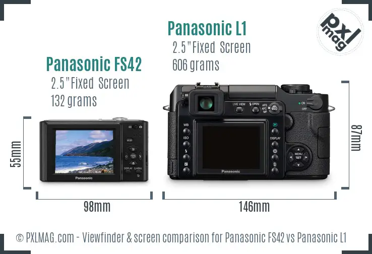 Panasonic FS42 vs Panasonic L1 Screen and Viewfinder comparison