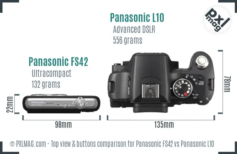 Panasonic FS42 vs Panasonic L10 top view buttons comparison