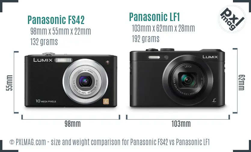 Panasonic FS42 vs Panasonic LF1 size comparison