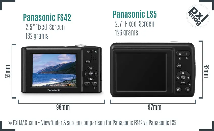 Panasonic FS42 vs Panasonic LS5 Screen and Viewfinder comparison