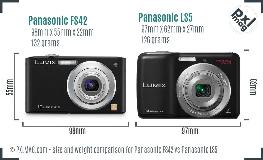 Panasonic FS42 vs Panasonic LS5 size comparison
