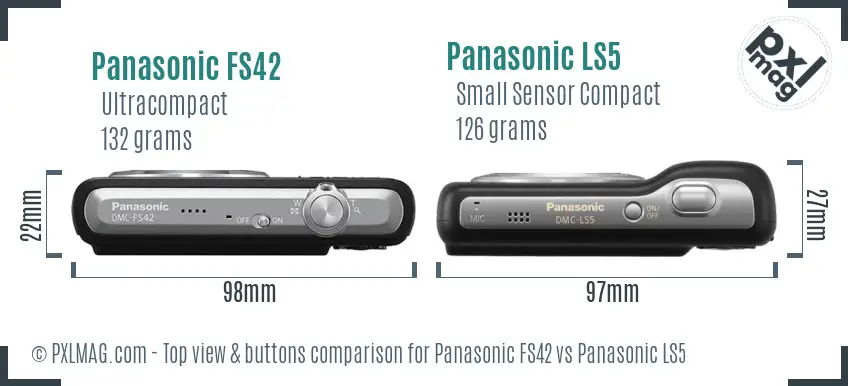 Panasonic FS42 vs Panasonic LS5 top view buttons comparison