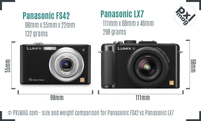 Panasonic FS42 vs Panasonic LX7 size comparison