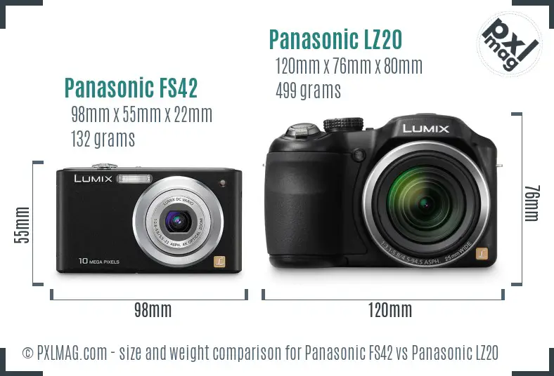 Panasonic FS42 vs Panasonic LZ20 size comparison