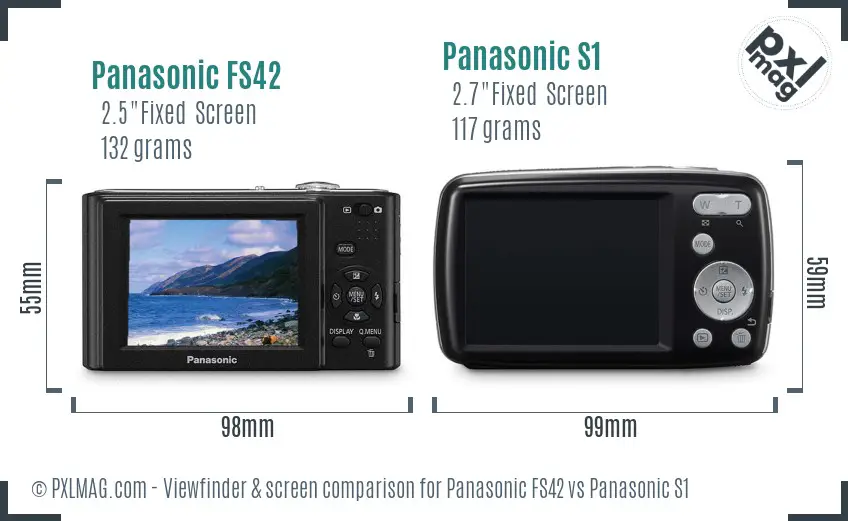 Panasonic FS42 vs Panasonic S1 Screen and Viewfinder comparison