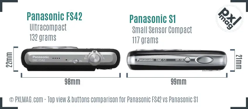 Panasonic FS42 vs Panasonic S1 top view buttons comparison