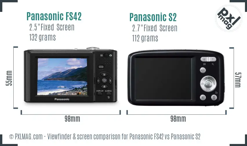 Panasonic FS42 vs Panasonic S2 Screen and Viewfinder comparison