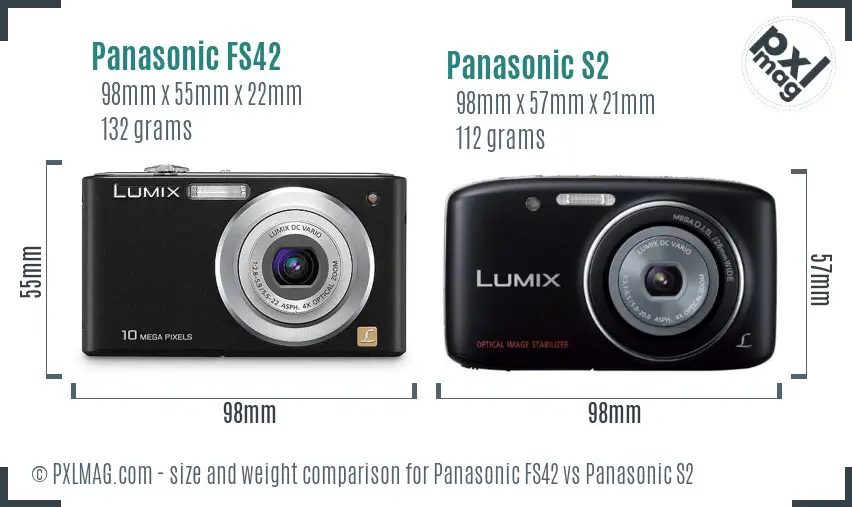 Panasonic FS42 vs Panasonic S2 size comparison