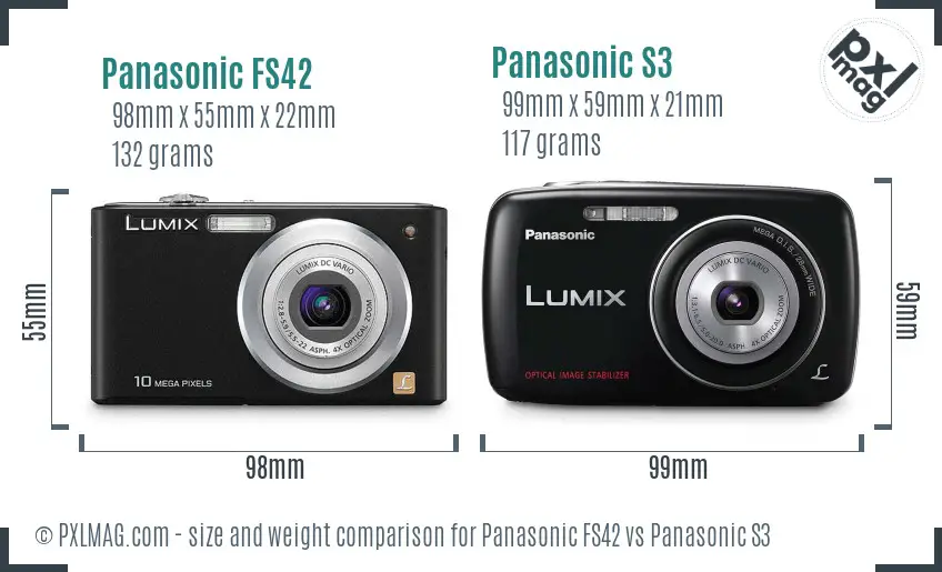 Panasonic FS42 vs Panasonic S3 size comparison