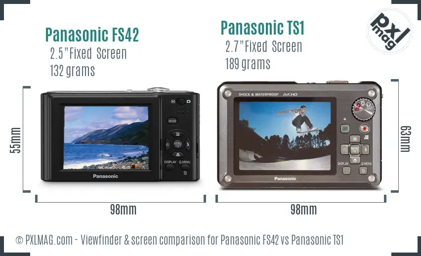 Panasonic FS42 vs Panasonic TS1 Screen and Viewfinder comparison