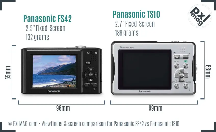 Panasonic FS42 vs Panasonic TS10 Screen and Viewfinder comparison