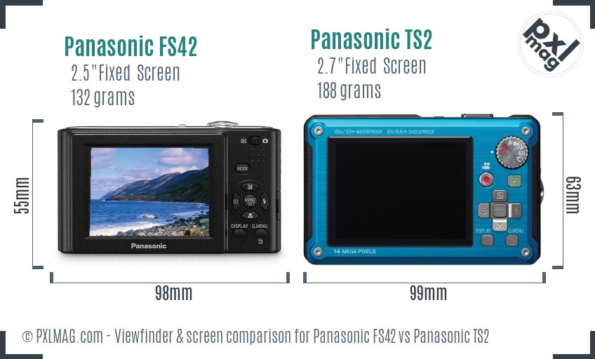 Panasonic FS42 vs Panasonic TS2 Screen and Viewfinder comparison