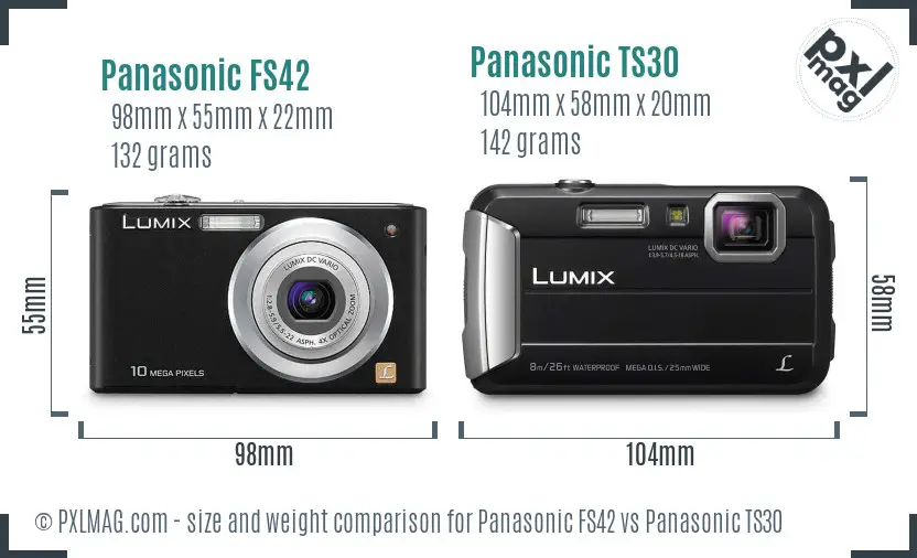 Panasonic FS42 vs Panasonic TS30 size comparison