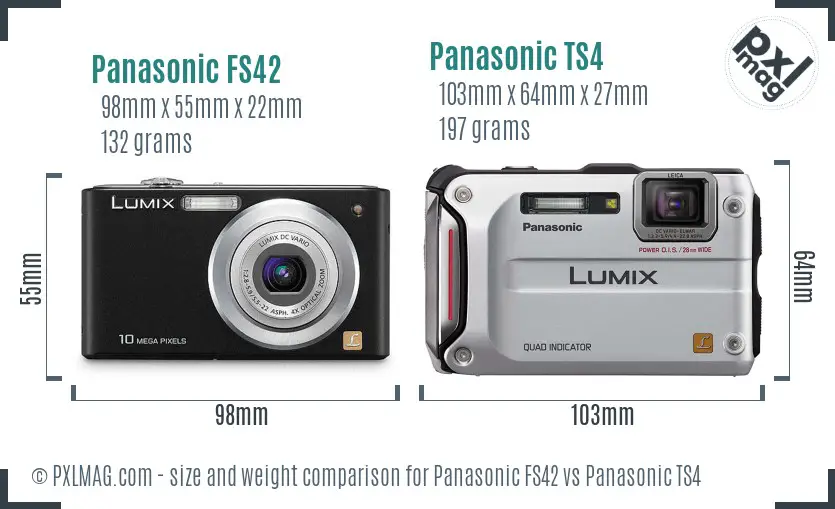 Panasonic FS42 vs Panasonic TS4 size comparison