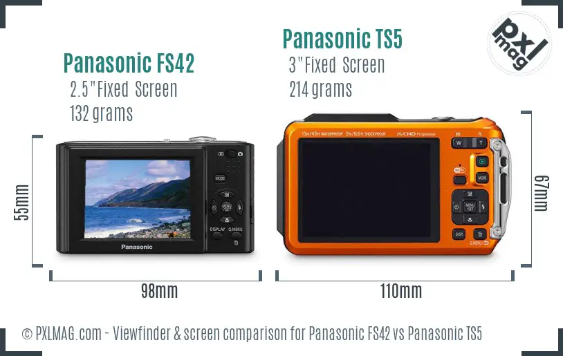 Panasonic FS42 vs Panasonic TS5 Screen and Viewfinder comparison