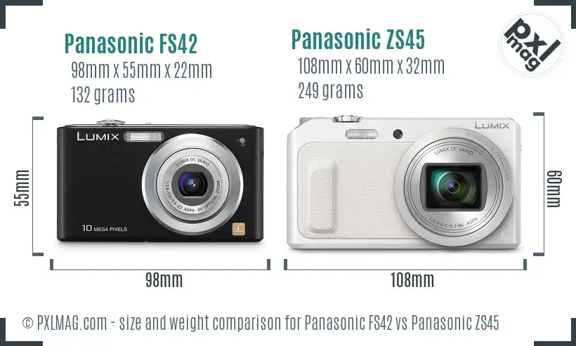 Panasonic FS42 vs Panasonic ZS45 size comparison