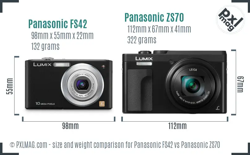 Panasonic FS42 vs Panasonic ZS70 size comparison