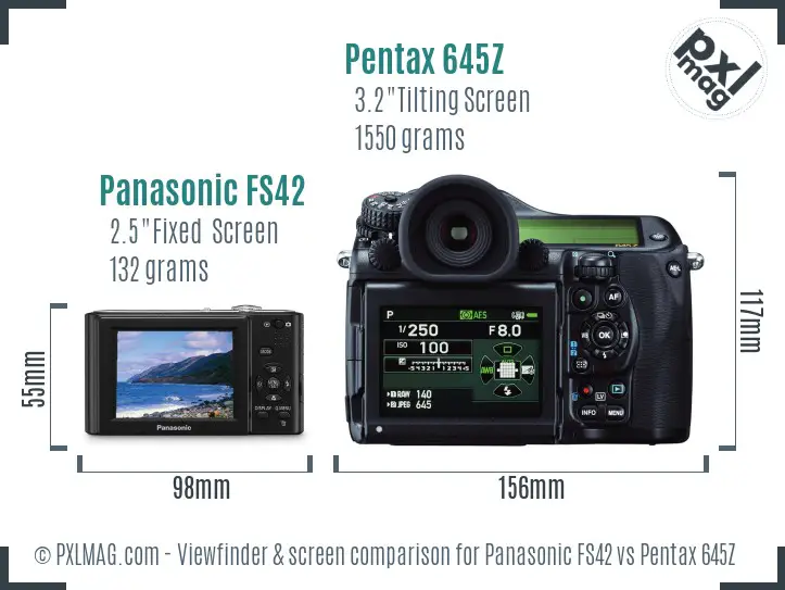 Panasonic FS42 vs Pentax 645Z Screen and Viewfinder comparison