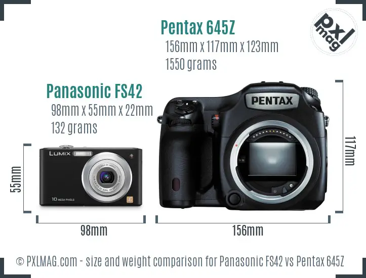 Panasonic FS42 vs Pentax 645Z size comparison