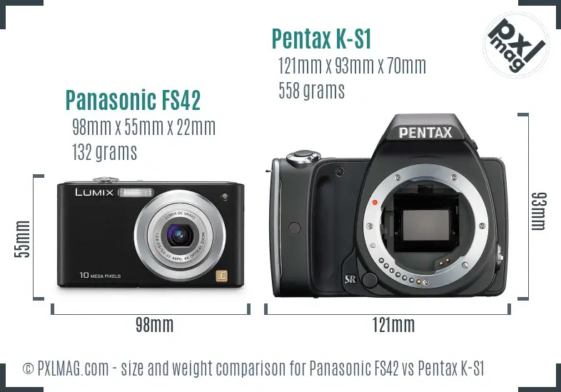 Panasonic FS42 vs Pentax K-S1 size comparison