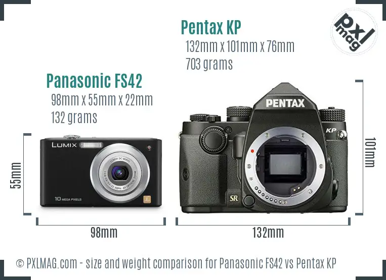 Panasonic FS42 vs Pentax KP size comparison