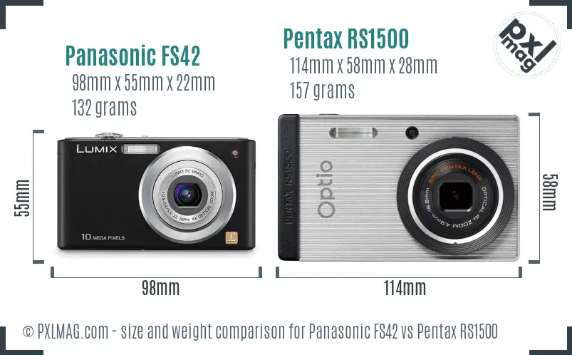 Panasonic FS42 vs Pentax RS1500 size comparison
