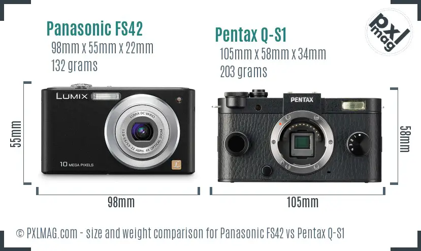 Panasonic FS42 vs Pentax Q-S1 size comparison