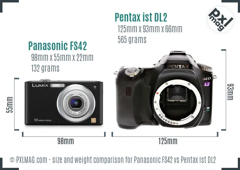 Panasonic FS42 vs Pentax ist DL2 size comparison